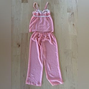 Betsey Johnson sheer peach pajama set